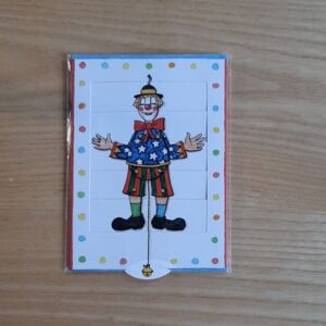 schuifkaart clown trekpop