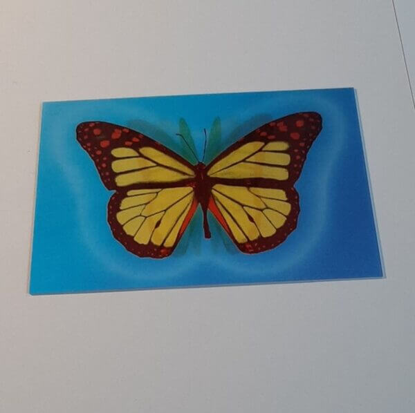 3d vlinder geel